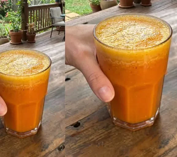 Explosão de Vitamina C: Smoothie de Laranja, Cenoura e Cúrcuma (Um Impulso Imunológico Delicioso!)