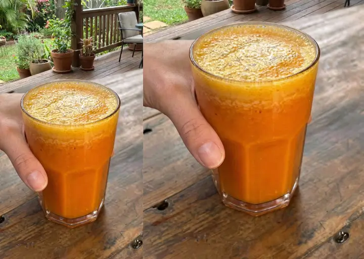 Explosão de Vitamina C: Smoothie de Laranja, Cenoura e Cúrcuma (Um Impulso Imunológico Delicioso!)