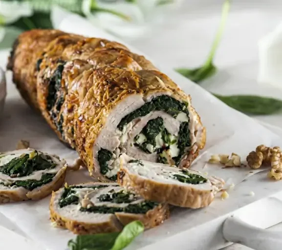 Peito de Peru Recheado com Espinafre e Queijo Cottage: Uma Explosão de Sabor Saudável