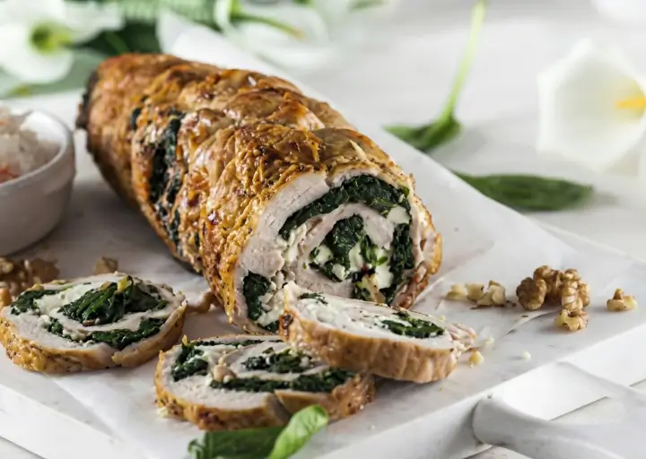 Peito de Peru Recheado com Espinafre e Queijo Cottage: Uma Explosão de Sabor Saudável