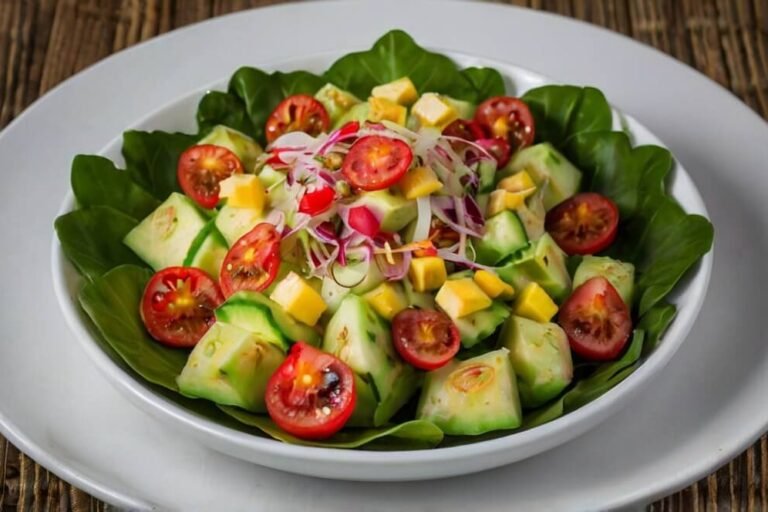 Salada Tropical: Rúcula com Manga e Castanha de Caju