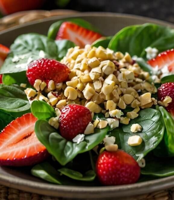 Salada de Espinafre com Morango e Amêndoas: Uma Explosão de Sabores e Nutrientes