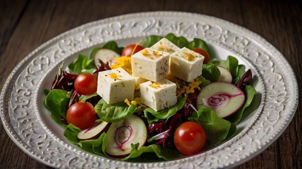 Sinfonia de Sabores: Salada de Abobrinha com Hortelã e Queijo de Cabra