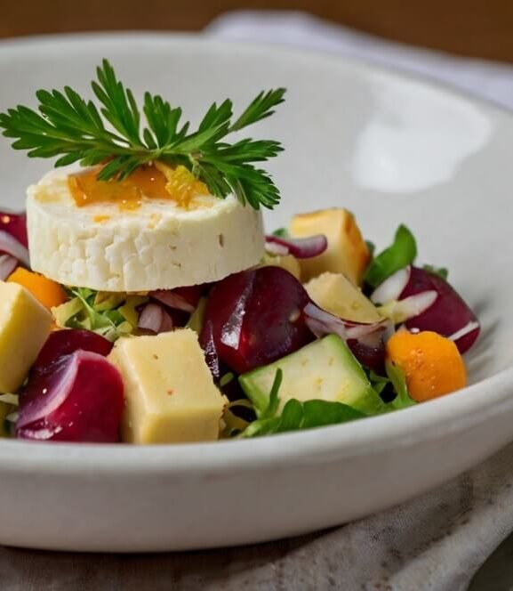 Sinfonia de Sabores: Salada de Abobrinha com Hortelã e Queijo de Cabra