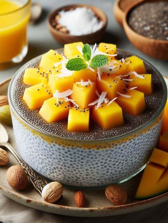 Chia Pudding com Manga e Coco: Uma Sinfonia de Sabores para Energizar Sua Rotina