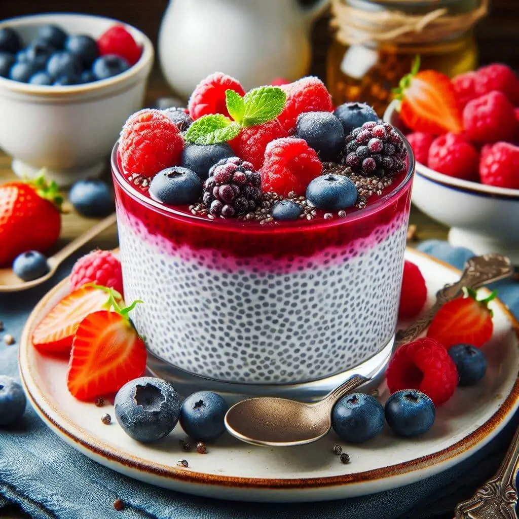 Pudim de Chia com Frutas Vermelhas: Uma Explosão de Sabor e Nutrientes!