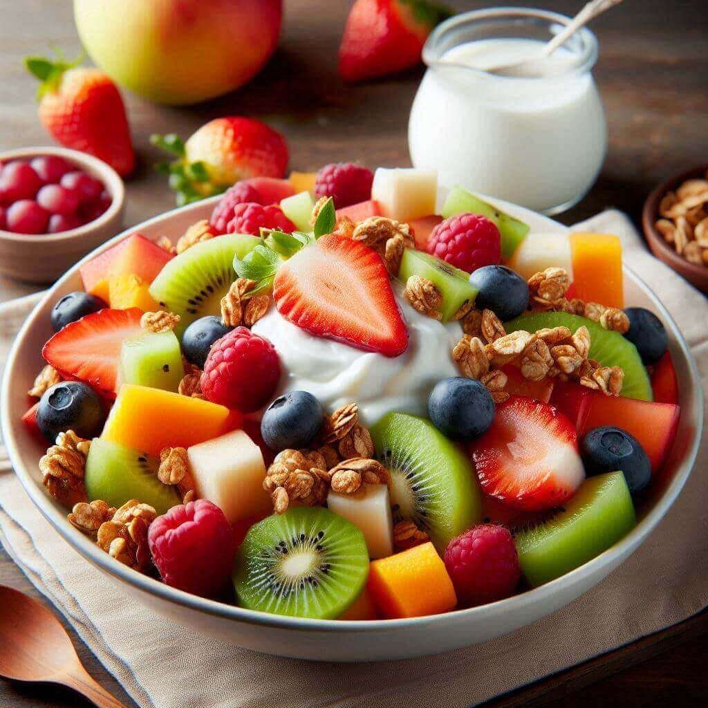 Salada de Frutas Frescas com Granola Sem Lactose: