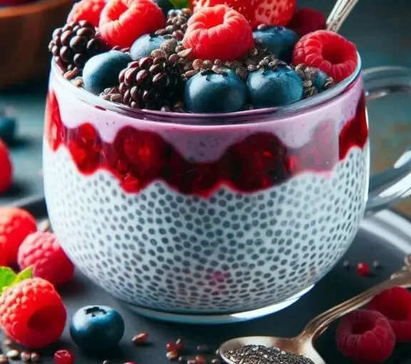Pudim de Chia com Frutas Vermelhas: Uma Explosão de Sabor e Nutrientes!