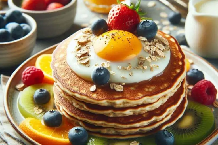 Panqueca de Aveia com Clara de Ovo e Frutas