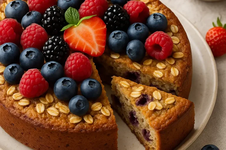 Torta de Aveia com Frutas Vermelhas: Uma Explosão de Sabor Saudável!