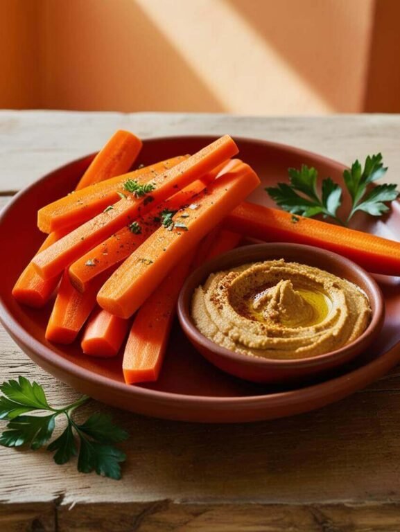 Palitos de Cenoura com Homus: Uma Explosão de Sabor e Nutrientes