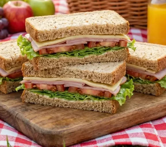 Sanduíche de Pão Integral com Peito de Peru e Tomate: Um Sabor Leve e Refrescante para Turbinar Seu Dia a Dia
