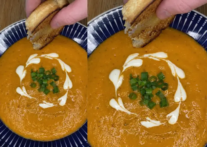 Sopa de Tomate Cremosa com Pão Artesanal: Conforto Vegetariano em um Dia Frio!