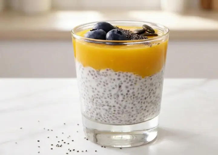 Chia Pudding com Manga e Coco: Uma Sinfonia de Sabores para Energizar Sua Rotina