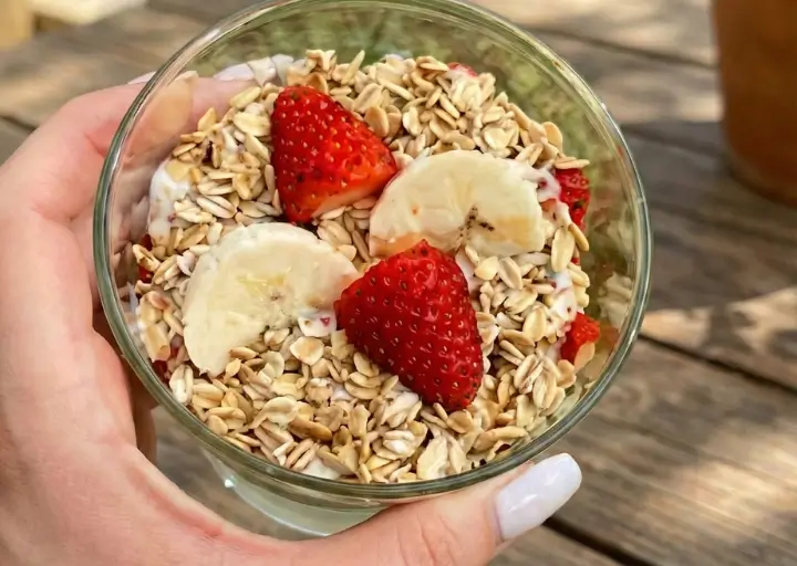 Iogurte Vegetal com Granola e Frutas Vermelhas: Começar o Dia com Alegria!