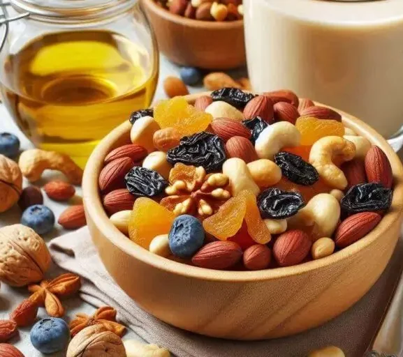 Mix crocante de Oleaginosas e Frutas Secas: Um Deleite Nutritivo para Turbinar Seus Dias!