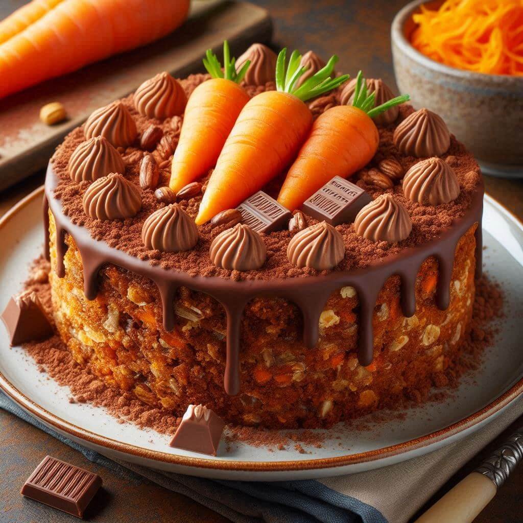 Bolo de Cenoura Fit com Cobertura de Cacau: Sabor e Saúde em Cada Fatia