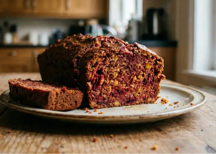 Bolo Salgado de Beterraba e Grão-de-Bico: Um Toque de Cor e Saúde