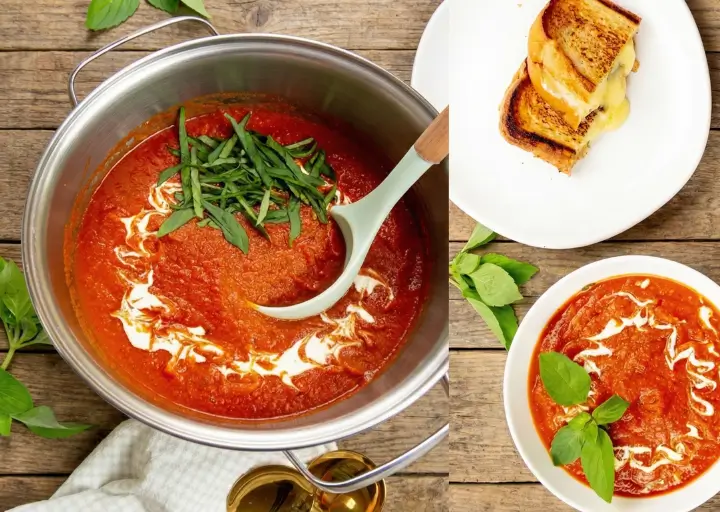 Sopa de Tomate Assado com Manjericão receita vegetariana