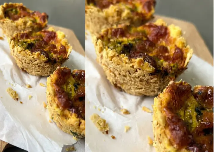 Mini Tortinhas de Grão-de-Bico com Recheio Cremoso de Abóbora