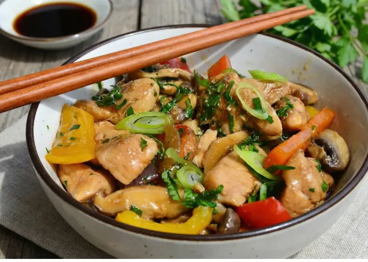 Frango Salteado com Vegetais ao Molho de Gengibre e Laranja: Uma Receita Chinesa Saudável