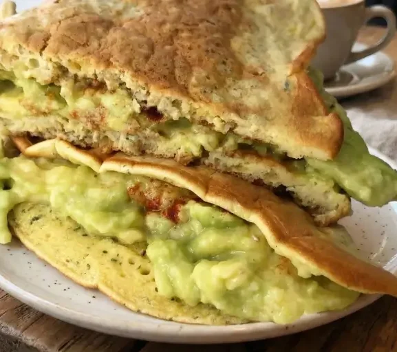 Panqueca de Batata-Doce com Creme de Abacate e Limão