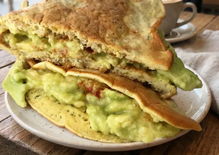 Panqueca de Batata-Doce com Creme de Abacate e Limão