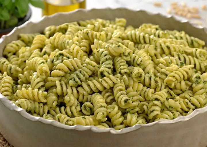 Fusilli com Pesto de Rúcula e Nozes: Uma Revolução de Sabores!