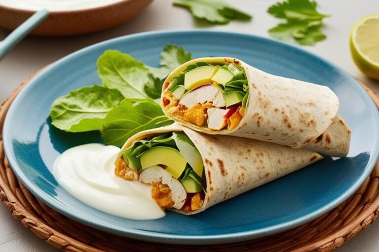Wrap de Frango Grelhado com Abacate e Molho de Iogurte