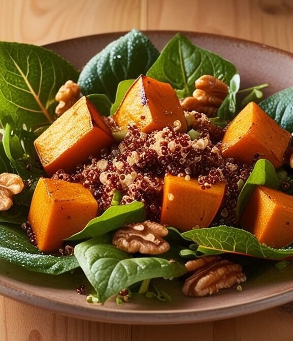Salada de Quinoa com Abóbora e Castanhas: Sabor e Saúde em Cada Mordida!
