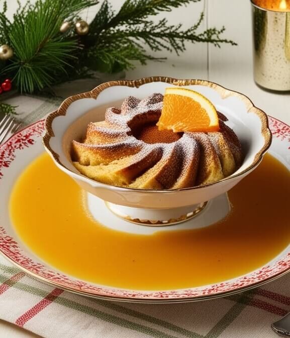 Rabanada Fit de Natal com Calda de Laranja e Canela