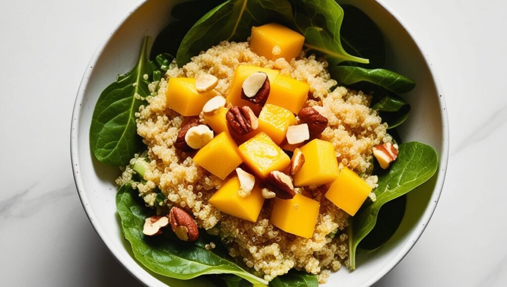 Salada de Quinoa com Manga e Castanha-do-Pará: Delícia Brasileira