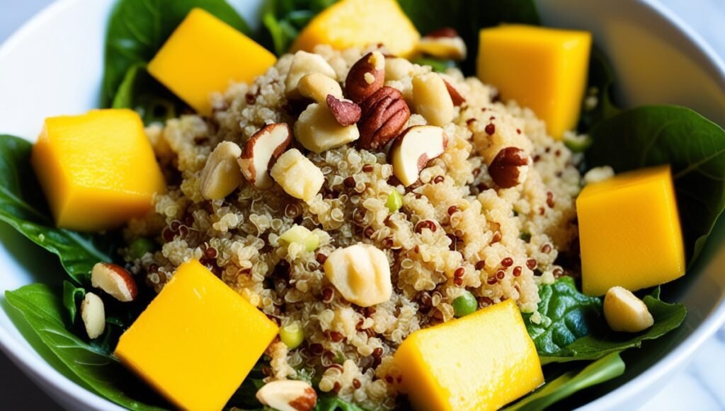 Salada de Quinoa com Manga e Castanha-do-Pará: Delícia Brasileira