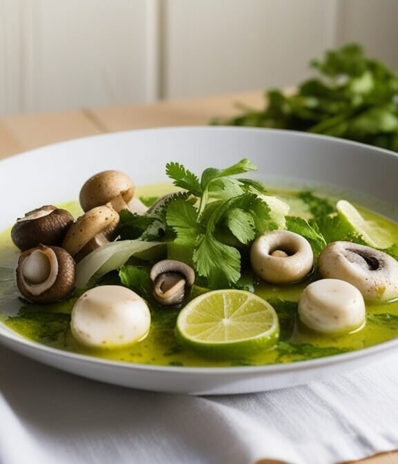 Ceviche de Cogumelos com Limão e Coentro receita vegetariana