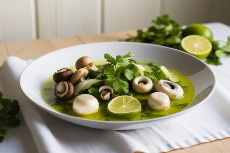 Ceviche de Cogumelos com Limão e Coentro receita vegetariana