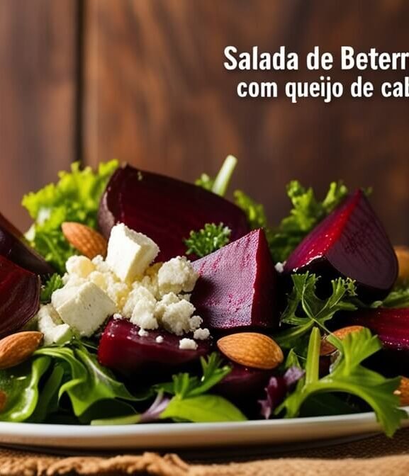 Salada de Beterraba Assada com Queijo de Cabra Vegano