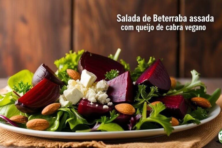 Salada de Beterraba Assada com Queijo de Cabra Vegano