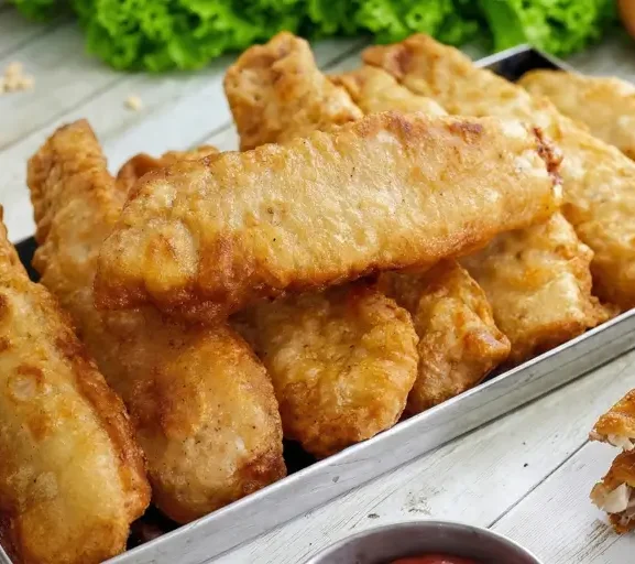 Iscas de Peixe Empanado na Farinha de Amêndoas