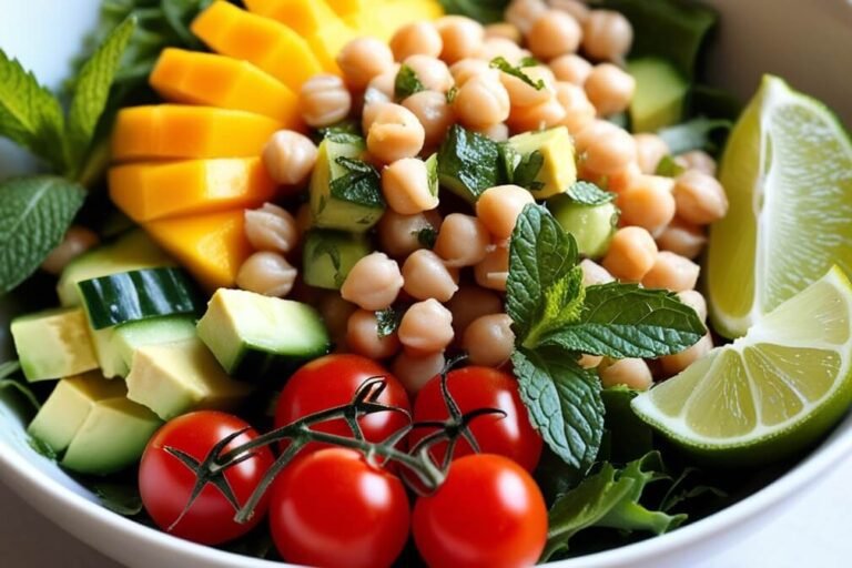 Salada de Cevadinha e Grão-de-Bico Tropical: Sabor e Saúde