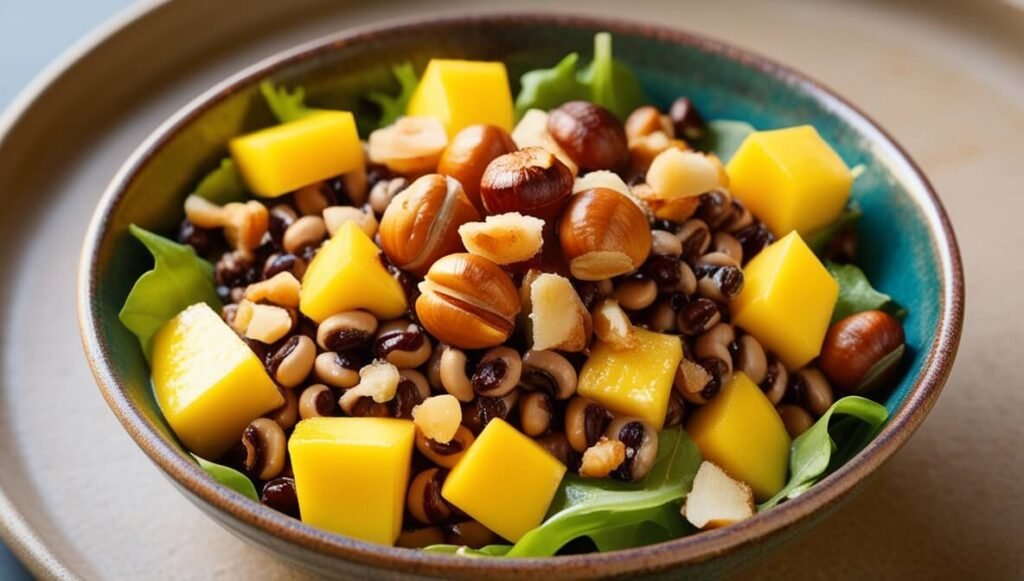 Salada de Feijão Fradinho com Manga e Castanhas: Sabor Brasileiro Saudável