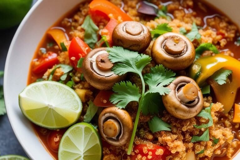 "Moqueca de Cogumelos e Quinoa: Sabor Brasileiro Saudável"