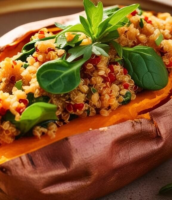 Receitas de Batata Doce Recheada com Quinoa e Espinafre: Uma Explosão de Sabor e Nutrição