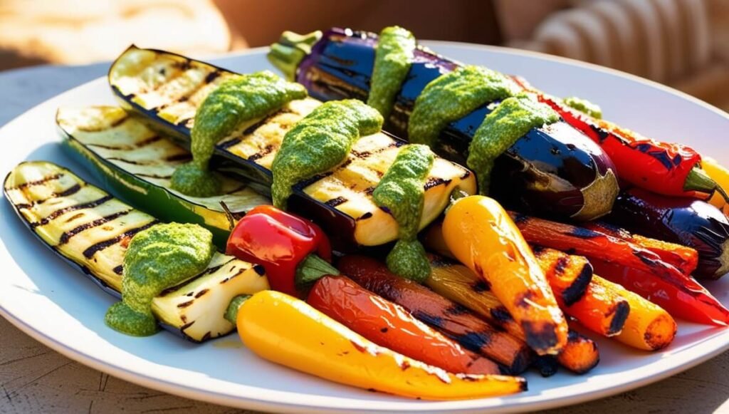 Legumes Grelhados com Molho Pesto