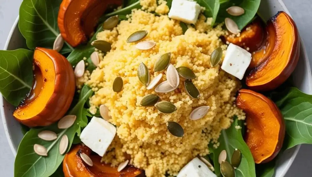 "Salada de Cuscuz com Abóbora: Sabor e Nutrição em Cada Garfada!"
