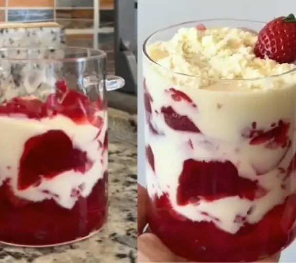 Gelatina de morango sem açúcar 🍓✨