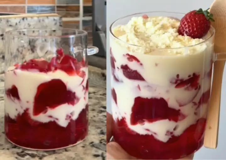 Gelatina de morango sem açúcar 🍓✨