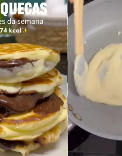 Panquequinha Recheada Proteica de Chocolate