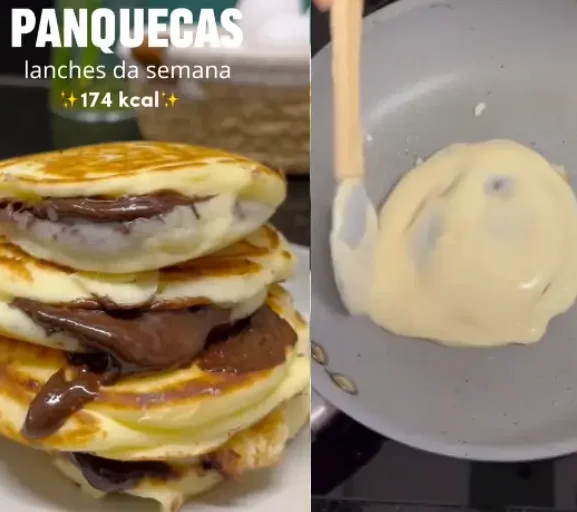 Panquequinha Recheada Proteica de Chocolate