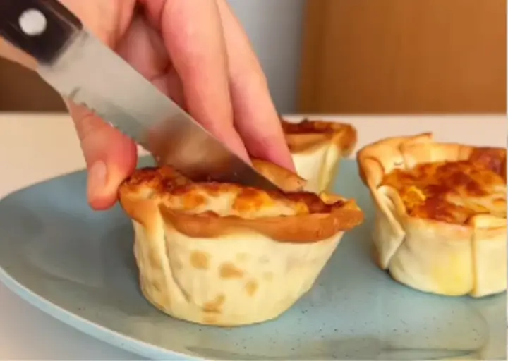 🥟🍗 Empada de Frango com Massa de Pastel FIT