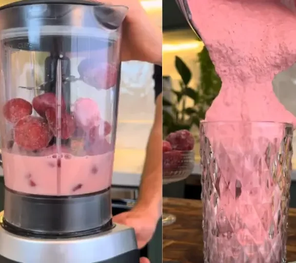 🍓🥤 Vitamina Proteica de Morango (3 Ingredientes • 3 Minutos)